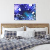 Achtergrond van de ruimte met sterren canvas afdruk (Insitu (Slaapkamer))