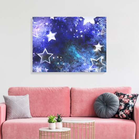 Achtergrond van de ruimte met sterren canvas afdruk (Insitu (Woonkamer))