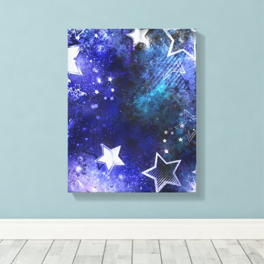 Achtergrond van de ruimte met sterren canvas afdruk (Insitu (Houten vloer))