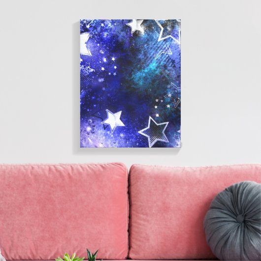 Achtergrond van de ruimte met sterren canvas afdruk (Insitu (Woonkamer))