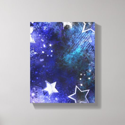 Achtergrond van de ruimte met sterren canvas afdruk (Voorkant)
