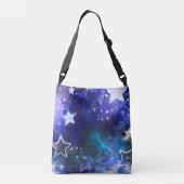 Achtergrond van de ruimte met sterren crossbody tas (Achterkant)