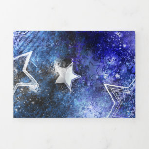 Achtergrond van de ruimte met sterren drieluik wenskaart
