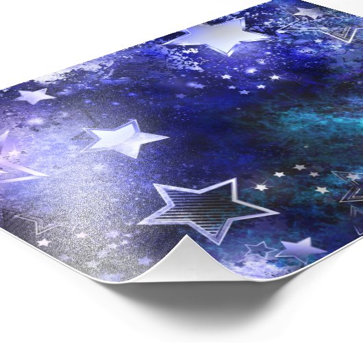 Achtergrond van de ruimte met sterren foto afdruk (Hoek)