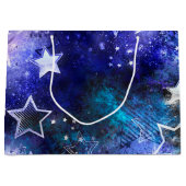 Achtergrond van de ruimte met sterren groot cadeauzakje (Voorkant)