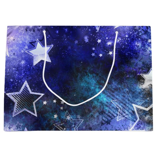 Achtergrond van de ruimte met sterren groot cadeauzakje (Voorkant)