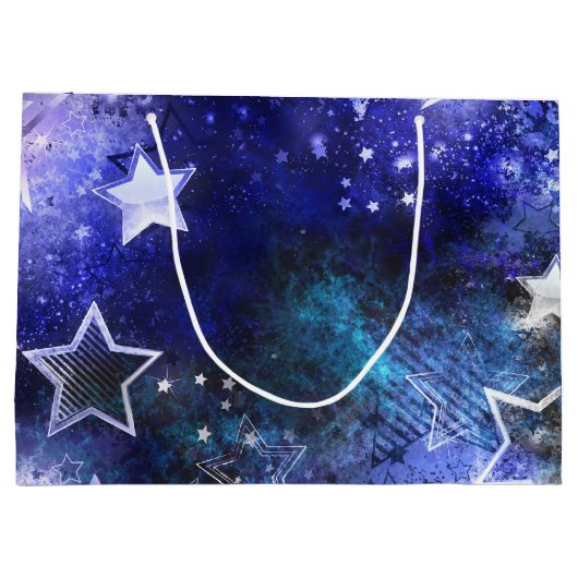 Achtergrond van de ruimte met sterren groot cadeauzakje (Achterkant)