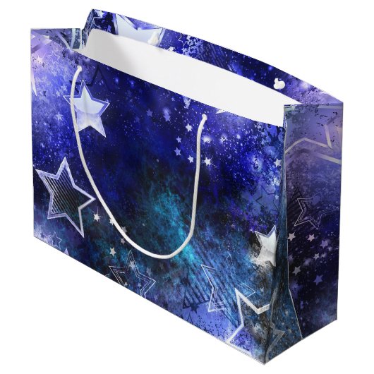 Achtergrond van de ruimte met sterren groot cadeauzakje (Achterkant Gekanteld)