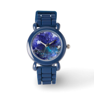 Achtergrond van de ruimte met sterren horloge