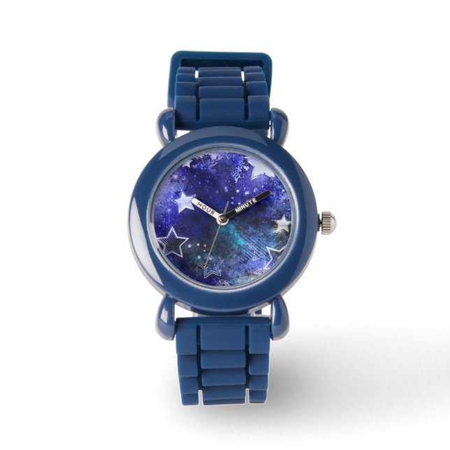 Achtergrond van de ruimte met sterren horloge (Voorkant)
