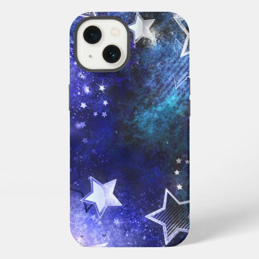 Achtergrond van de ruimte met sterren iPhone hoesje (Achterkant)