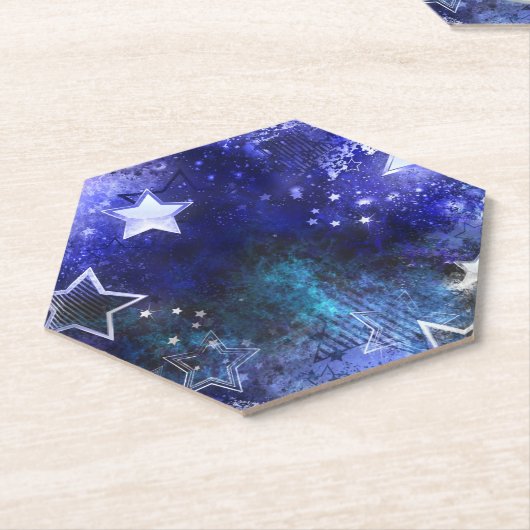 Achtergrond van de ruimte met sterren kartonnen onderzetters (Schuin)