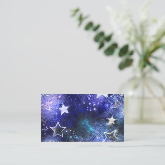 Achtergrond van de ruimte met sterren klantenkaartje (Staand voorkant)