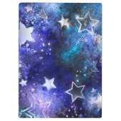 Achtergrond van de ruimte met sterren klembord (Achterkant)