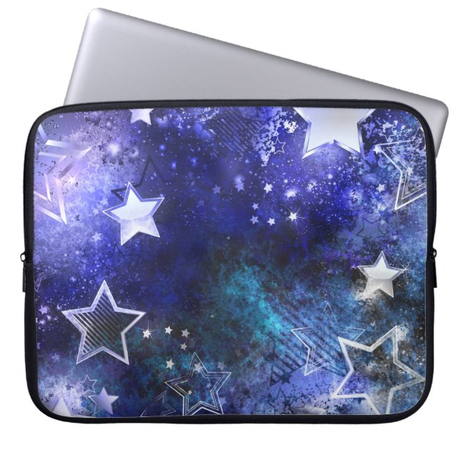 Achtergrond van de ruimte met sterren laptop sleeve (Voorkant)