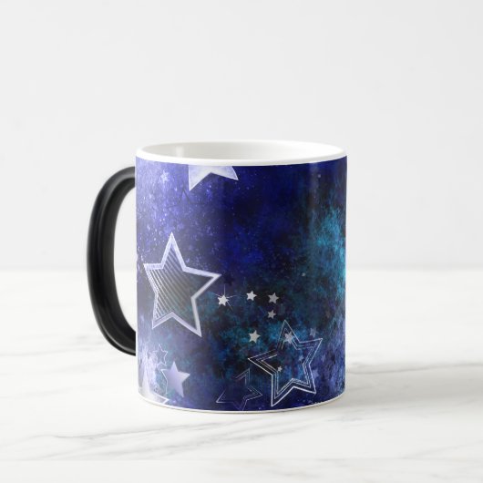 Achtergrond van de ruimte met sterren magische mok (Voorkant links)