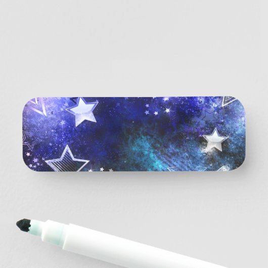 Achtergrond van de ruimte met sterren naamplaatje (In situ)