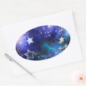 Achtergrond van de ruimte met sterren ovale sticker (Envelop)