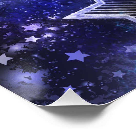 Achtergrond van de ruimte met sterren perfect poster (Hoek)