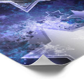 Achtergrond van de ruimte met sterren poster (Hoek)