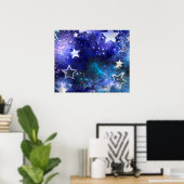 Achtergrond van de ruimte met sterren poster (Thuiskantoor)