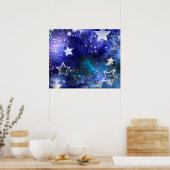 Achtergrond van de ruimte met sterren poster (Keuken)