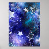 Achtergrond van de ruimte met sterren poster (Voorkant)