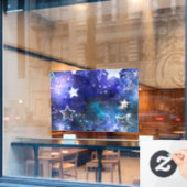 Achtergrond van de ruimte met sterren raamsticker (Cafe Raam)