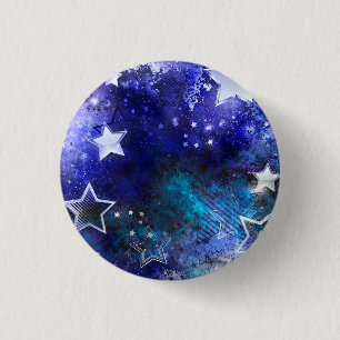 Achtergrond van de ruimte met sterren ronde button 3,2 cm