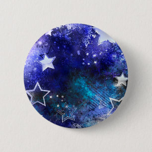 Achtergrond van de ruimte met sterren ronde button 5,7 cm