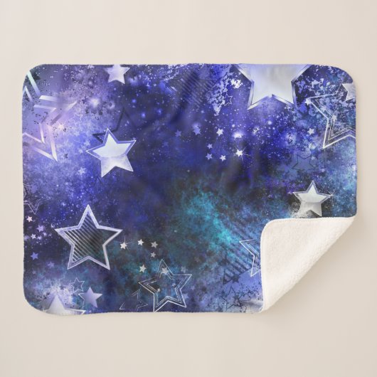 Achtergrond van de ruimte met sterren sherpa deken (Voorkant (horizontaal))