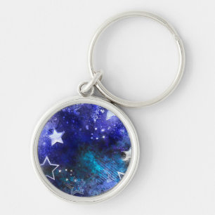 Achtergrond van de ruimte met sterren sleutelhanger