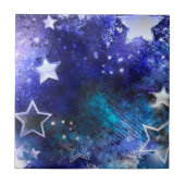 Achtergrond van de ruimte met sterren tegeltje (Voorkant)