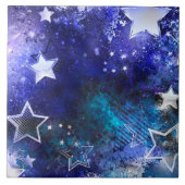 Achtergrond van de ruimte met sterren tegeltje (Voorkant)