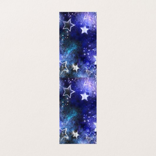 Achtergrond van de ruimte met sterren visitekaartje (Buitenkant ongevouwen)