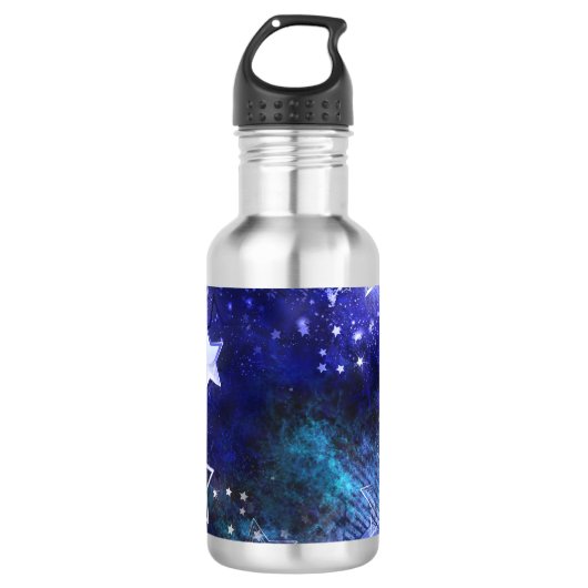 Achtergrond van de ruimte met sterren waterfles (Voorkant)