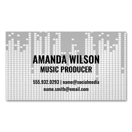 Achtergrond van de Sound Bar voor pixels Magnetisch Visitekaartje (Voorkant)