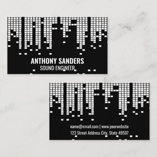 Achtergrond van de Sound Bar voor pixels Visitekaartje (Voorkant / Achterkant)