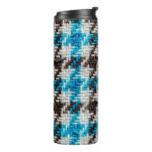 Achtergrond van de textuur van de flannelstof. thermosbeker (Gedraaid links)