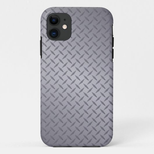 Achtergrond van Deep Grey Steel Diamondplate Case-Mate iPhone Case (Achterkant)