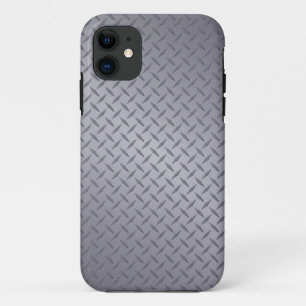 Achtergrond van Deep Grey Steel Diamondplate iPhone 11 Hoesje