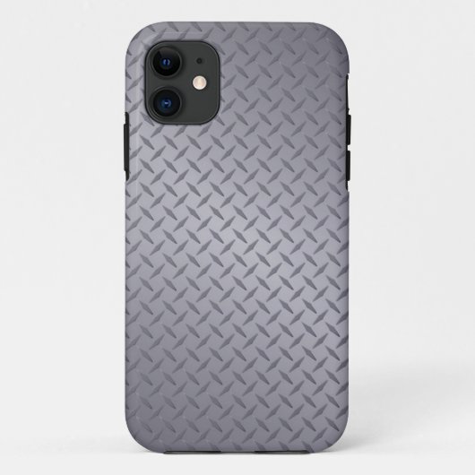 Achtergrond van Deep Grey Steel Diamondplate Case-Mate iPhone Case (Achterkant)