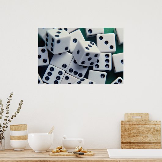 Achtergrond van dobbelsteen poster (Keuken)