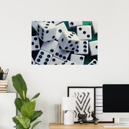 Achtergrond van dobbelsteen poster (Thuiskantoor)