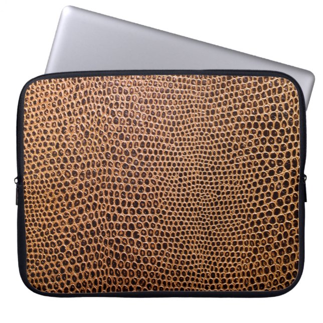 achtergrond van donker leder laptop sleeve (Voorkant)