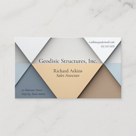 Achtergrond van driehoeken in neutrale tinten visitekaartje (Voorkant)