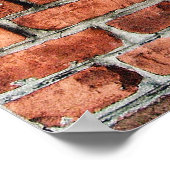 Achtergrond van een Rood- en Grijze Brick-muur Poster (Hoek)
