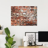 Achtergrond van een Rood- en Grijze Brick-muur Poster (Thuiskantoor)
