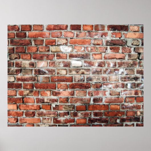 Achtergrond van een Rood- en Grijze Brick-muur Poster (Voorkant)