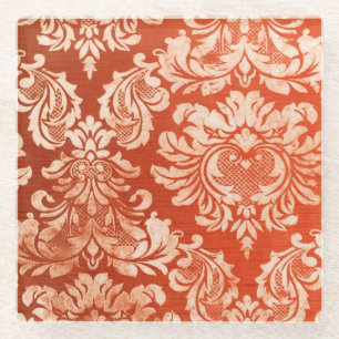 Achtergrond van Floral  behang Glazen Onderzetter